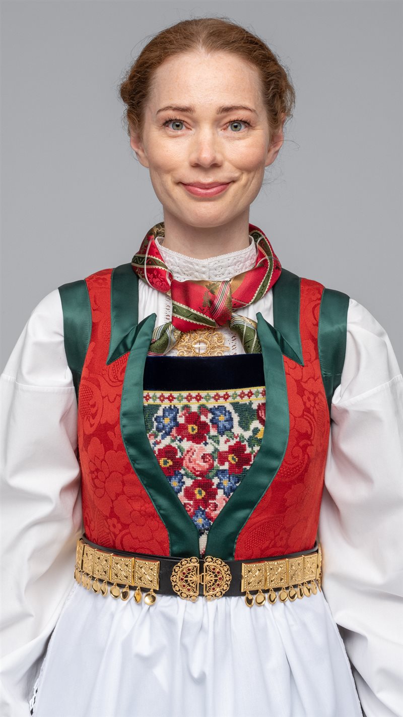 Fanabunad grønn vest Norsk Flid nettbutikk og bunader